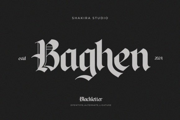 Baghen: Timeless Blackletter Charm for Your Designs