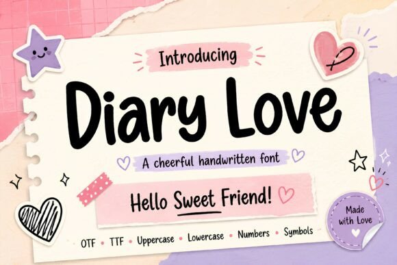 Diary Love: A Cheerful Handwritten Font for Your Creative Projects