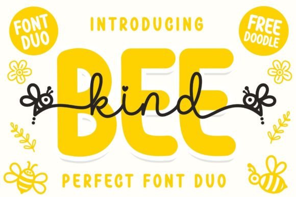 Discover the Charm of Bee Kind Duo Font