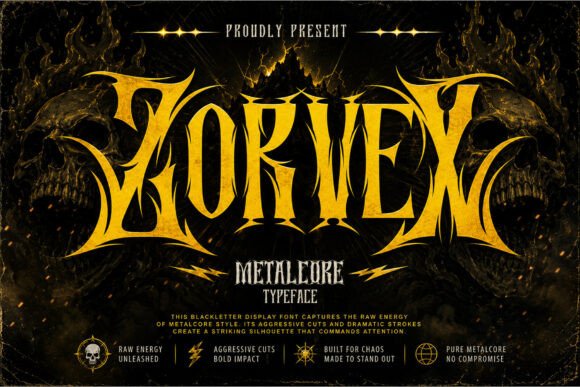 Zorvex: A Bold Blackletter Display Font for Impactful Design